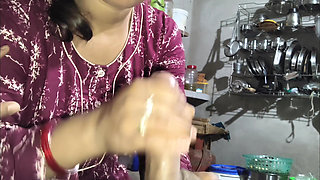 Devar's cock sister-in-law sucked and stood up