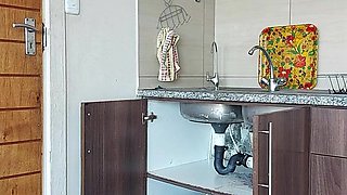 Ebony Vixen's Kitchen Passion in Homemade Back Action
