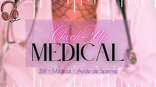 Doctor with big tits the empty balls - French medical cock milking