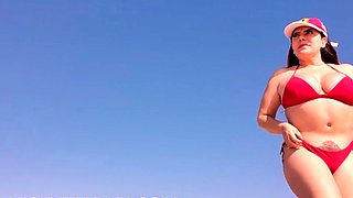 Outdoor solo scene with Ivana masturbating pussy