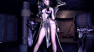 3D Sexy Cosplay Queen Wearing Hot Dress Got Fucked by Big Dildo