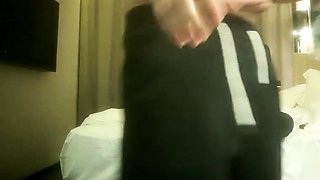 Cute amateur asian web cam girl playing with her toy