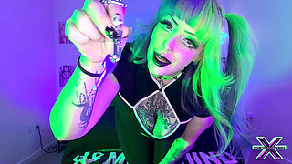 Goth GF Compels Lil Dick BF Into Chastity Sph Tease & Denial