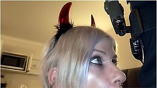 Petite Blonde In Emo Halloween Whore Hotel Pussy Inspection Pov