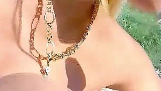 The blonde milf Debora met her stepbrother on the beach for a swim