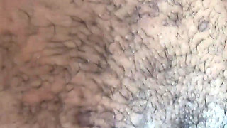 Watch My Cum Flowing Out of Ebony Hairy Cunt Begging for Sex