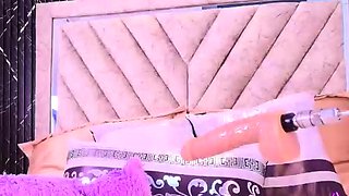 Busty blonde shemale tranny solo plays with toys