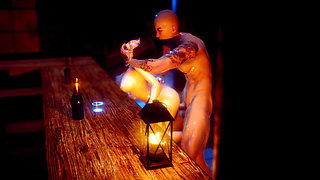 Hot Babe Bent Over the Bar Counter Getting Her Pussy Destroyed - Hardcore Rough Bar Fuck