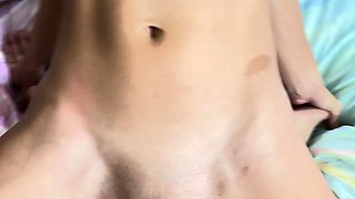 Amateur student blowjob on the balcony pov