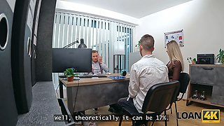 Loan4k. nasty wife is heavy-breathing of her dork spouse and fucked a loan chief right in front of him