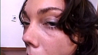MILF with Big Nipples Fucked and Cummed on Face by Two Monster Black Cocks