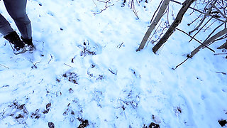Complete Naked BDSM in Snow