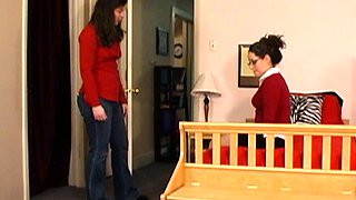 Kinky amateur lesbian spanking party