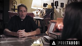 Gia Paige Submits To Creepy Priest Steve Holmes For Sinful Absolution - Rough Bondage & Big Dick Sex