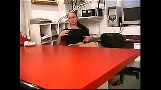 Young Sexy Amateur Secretary with Big Tits Masturbates Her Pussy in the Office