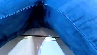 Dominant Jeans MILF Squirt Fantasy. Cameltoe, Smoking, Pee Domination and Double Orgasm