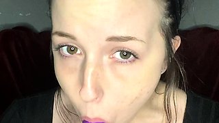 amateur teen multitasking with toys