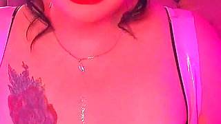 Pink Latex - BBW Deep Throats Her Toys!