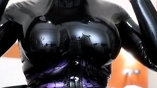 Big boobed Memphis masturbates in a bodystocking