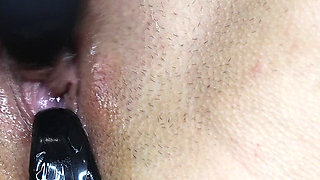 Anal Stretching with Butt Plugs in Glitter Fishnet Tights Close-up!