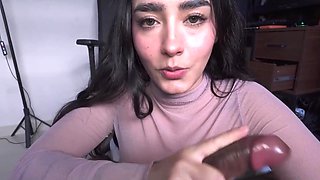 Delicious hottie catches her stepdad watching porn and anal rides his dong
