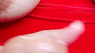 She Touches His Huge Natural Tits While Making the Best Punch of His Life