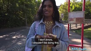 Public Agent POV: Desi Student Nurse Blowjob & Cumshot Outdoors