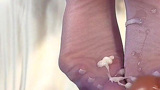 Fuck My Pussy and Cum on My Purple Pantyhose Feet