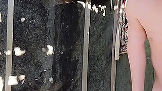Outdoor Shower Oral Sex Couple