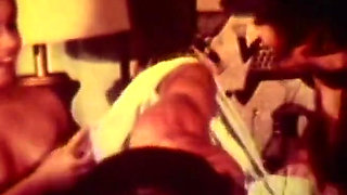 Red-tinted Vintage Loop Captures Retro Foursome in Raw Action