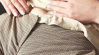 Naughty Colleague Seduces You with Her Fat Cameltoe in Trousers