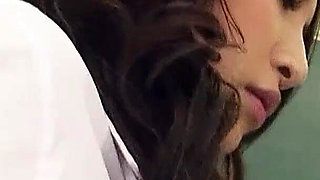 Sexy skinny Asian college teen seduced and made to orgasm by teacher