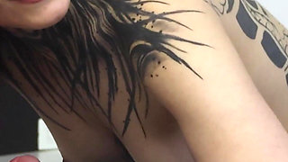 Goddess Diaba with Slave in Bondage, Handjob and Denied Orgasm