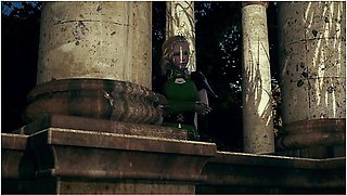 Female knight overwhelmed by monster’s brutal thrusts