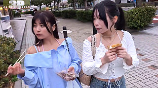 Cute Busty Duo in Swimwear. Playful Three Way Summer Encounte