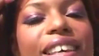 Ebony Babe Marie Luv in a Red Bikini Got Dicked Hard in a Steamy Threesome