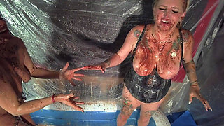 Sploshing Wet & Messy Party - Loula and Nikki
