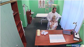 New Blonde Nurse Has Her Pussy Creampied By Mature Doctor