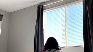 Curly Blonde Teen Records Solo Dildo Masturbation