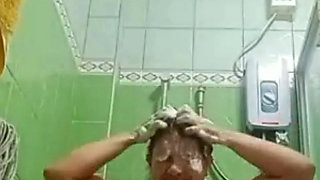 Assy taking a bath .i cum to her for seeing nude