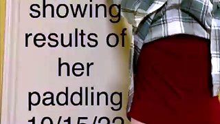 Naughty big bottom gets the paddle
