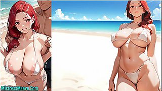 [voiced] Cuckold Story - Wife At Beach Ntr [animated] [f4m] [blowjob] [cheating]