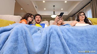 Threeway Lunch with The Steps Starring Lexi Luna, Leana Lovings, Apollo Banks, and Chloe Surreal