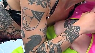 Lezdom Pierced Pussy Pegging: Rosa Squirts and Drools