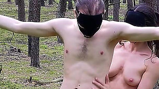Roman Gets Tied up and Spanked with Nettles in the Middle of a Forest!