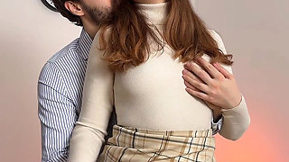 Sensual Office Foreplay Between Boss and Hot Secretary in Black Tights