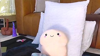 Enjoying a big twist fuck machine