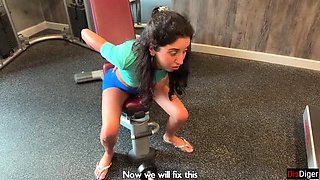 Katty West Gym Injury Saved By Trainer - DisDiger Fucks Her Hard Doggystyle & Blowjob