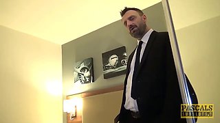 Pretty English subslut throated and pussy rammed roughly