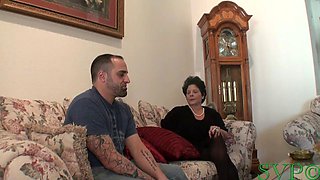 Granny Demands Stepsons Big Cock in Rough Fingering